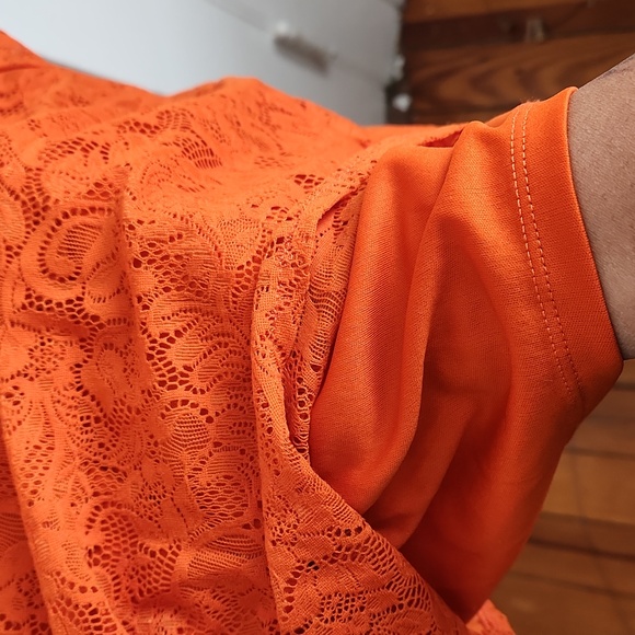 ORANGE SPARK NICOLE BY NICOLE MILLER LACE DRESS SIZE LARGE NEW WITH TAG 2 - Picture 9 of 9